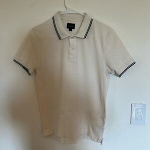 J. Crew White Polo Shirt with Black Trim